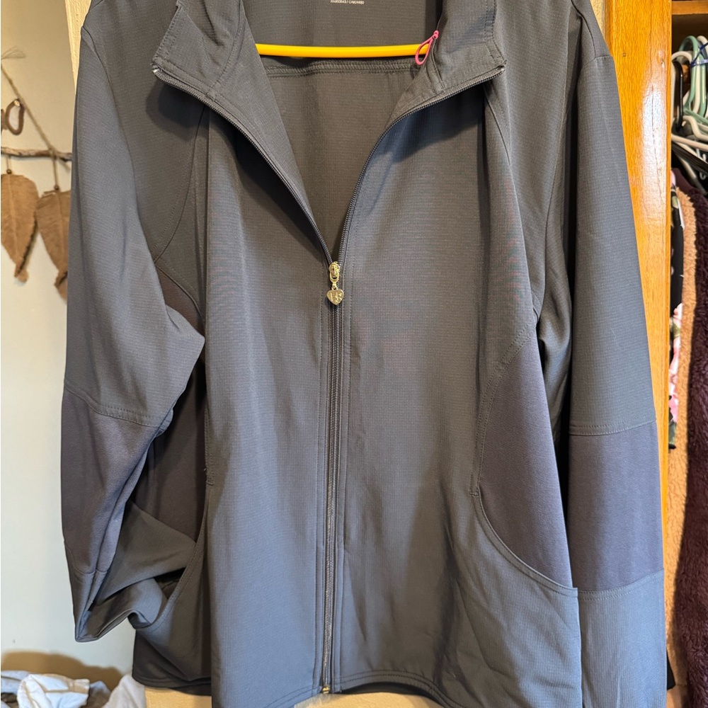 Healing Hands Gray Utility Jacket with Standing Collar